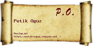 Petik Oguz névjegykártya